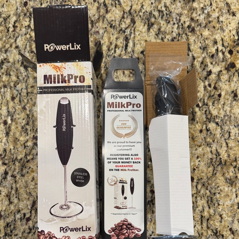 PowerLix MilkPro Professional Milk Frother - Black brand new
